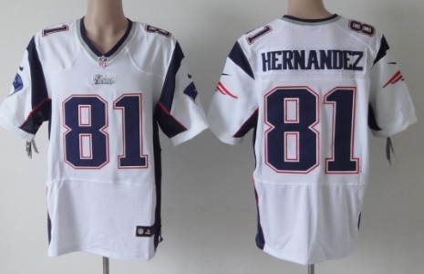 Nike Elite Jersey New England Patriots 81 Aaron Hernandez White